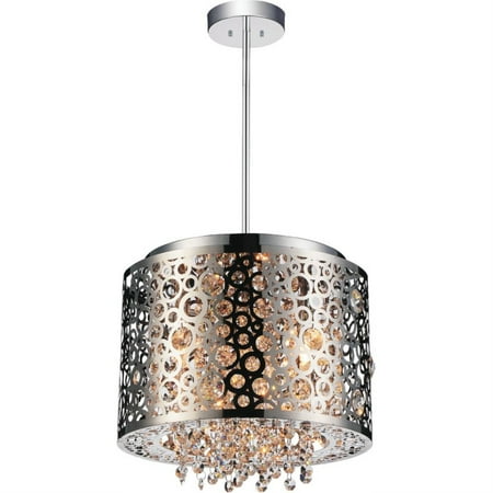 4 Light Drum Shade Mini Pendant with Chrome finish
