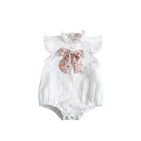Binpure Infant Embroidery Bodysuit Baby Girls Ruffle Round Neck Fly Sleeve Romper with Floral Bow
Binpure Infant Embroidery Bodysuit Baby Girls Ruffle Round Neck Fly Sleeve Romper with Floral Bow