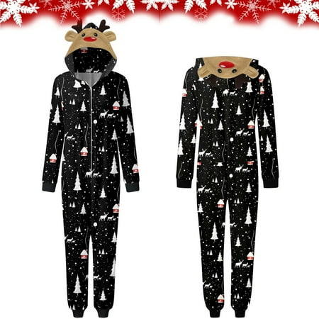 Christmas Pajamas For Family Women Mom Merry Black Prints Hooded Zipper Jumpsuit Outfit Matching Christmas Pjs For Family
Christmas Pajamas For Family Women Mom Merry Black Prints Hooded Zipper Jumpsuit Outfit Matching Christmas Pjs For Family