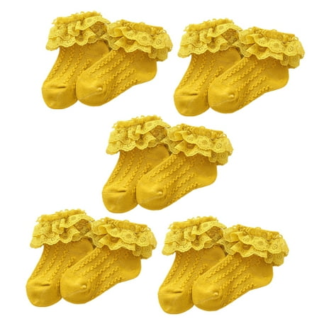 5 Pairs Baby Girls Socks Cute Princess Style Socks Children Girls Toddler Breathable Ruffled Socks S(6-12months)-Yellow
5 Pairs Baby Girls Socks Cute Princess Style Socks Children Girls Toddler Breathable Ruffled Socks S(6-12months)-Yellow