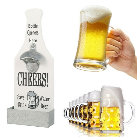 Morima Bottle Opener Wooden Wall Mounted Beer Bottle Opener with Cap Catcher Vintage Style Gift for Father Friends Boyfriend Hu
Morima Bottle Opener Wooden Wall Mounted Beer Bottle Opener with Cap Catcher Vintage Style Gift for Father Friends Boyfriend Hu