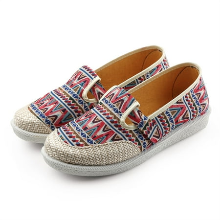 Women‘s Geometric Printed Flat Loafers Casual Round Toe Slip On Canvas Shoes Lightweight Linen Sneakers
Women‘s Geometric Printed Flat Loafers Casual Round Toe Slip On Canvas Shoes Lightweight Linen Sneakers