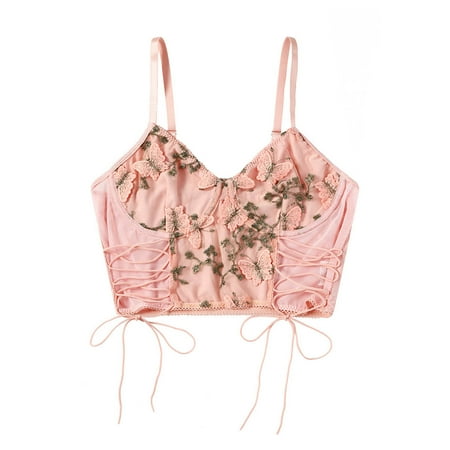 Sexy Lingerie For Women Sets Women Fashion Mesh Perspective Butterfly Embroidery Corset Small Camisole Pink Tops
Sexy Lingerie For Women Sets Women Fashion Mesh Perspective Butterfly Embroidery Corset Small Camisole Pink Tops
