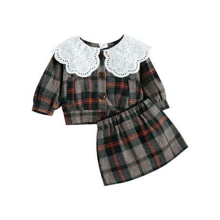 Ma&Baby Infant Baby Girls Outfit Long Sleeve Lace Collar Cardigan Plaid Short Skirt Suit
Ma&Baby Infant Baby Girls Outfit Long Sleeve Lace Collar Cardigan Plaid Short Skirt Suit