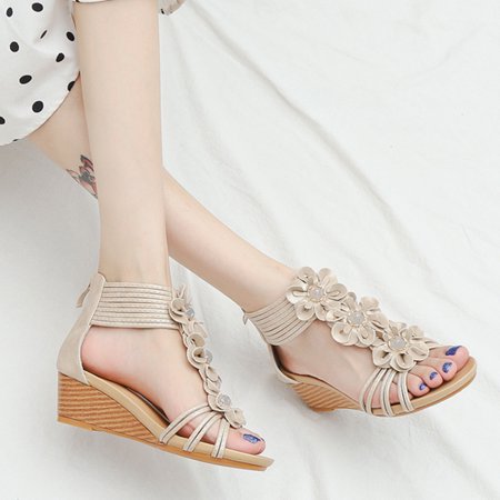 Women‘s Floral Pattern Wedge Heeled Sandals Stacked Heeled Open Toe Ankle Strap Back Zipper Sandals Women‘s Footwear
Women‘s Floral Pattern Wedge Heeled Sandals Stacked Heeled Open Toe Ankle Strap Back Zipper Sandals Women‘s Footwear