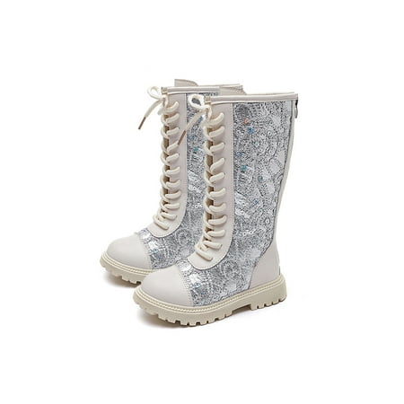 SIMANLAN Kids Knee High Boots Girls Zipper Party Riding Boot Child Winter Snow Shoes Silver 2.5Y
SIMANLAN Kids Knee High Boots Girls Zipper Party Riding Boot Child Winter Snow Shoes Silver 2.5Y