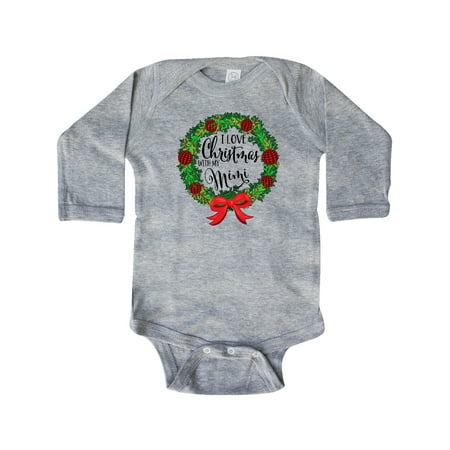 Inktastic I Love Christmas with My Mimi Wreath Gift Baby Boy or Baby Girl Long Sleeve Bodysuit
Inktastic I Love Christmas with My Mimi Wreath Gift Baby Boy or Baby Girl Long Sleeve Bodysuit