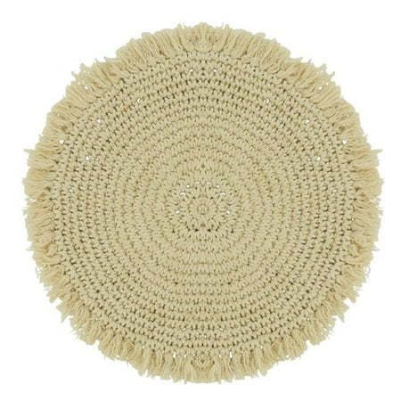 Saro Lifestyle 1282.N15R 15 in.Round Macrame Placemats Natural - Set of 4