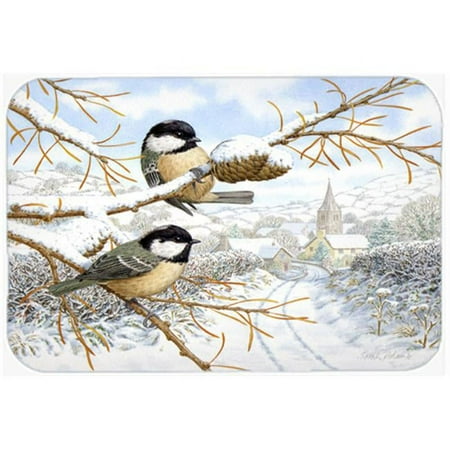 Carolines Treasures Coal Tits Glass Large Cutting Board