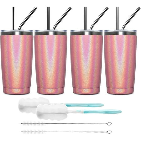 4 PACK 20oz Tumbler Cup Double Wall Vacuum Insulated Travel Mug Bulk Stainless Steel Tumblers with Lid Durable Powder Coated Coffee Cups for Cold & Hot Drinks PinkShimmer
4 PACK 20oz Tumbler Cup Double Wall Vacuum Insulated Travel Mug Bulk Stainless Steel Tumblers with Lid Durable Powder Coated Coffee Cups for Cold & Hot Drinks PinkShimmer
