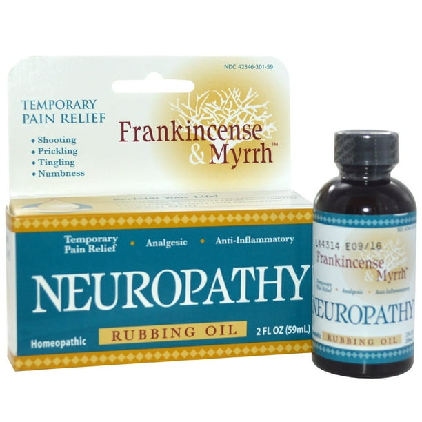 Frankincense & Myrrh, Neuropathy Pain Relief Rubbing Oil, 2oz