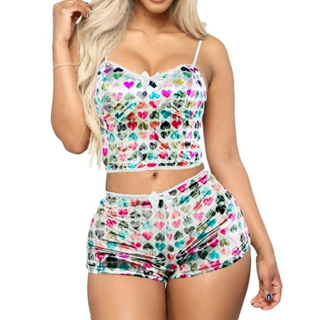 WANYNG pajamas for women Womens Velvet 2 Pieces Romper Outfit Sleeveless Crop Top Camisole + Shorts Long Sleeve Polyester Sleepwear Sets E S
WANYNG pajamas for women Womens Velvet 2 Pieces Romper Outfit Sleeveless Crop Top Camisole + Shorts Long Sleeve Polyester Sleepwear Sets E S