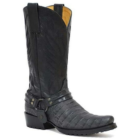 Men s Roper Diesel Lug Caiman PRINT Boots Handcrafted Black