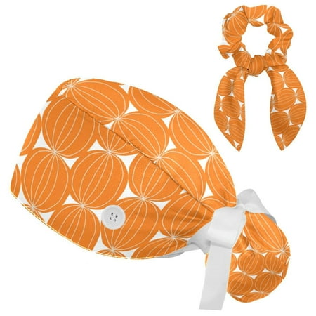 Working Cap with Buttons and Sweatband Scrub Hat Bouffant Caps with Scrunchie Pumpkin Tie Back Hats
Working Cap with Buttons and Sweatband Scrub Hat Bouffant Caps with Scrunchie Pumpkin Tie Back Hats