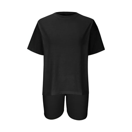 Women s Short Sleeve Pajama Sets with Pockets Casual Round Neck 2 Piece Lounge Sets Basic Top Cropped Wide Leg Pants Set
Women s Short Sleeve Pajama Sets with Pockets Casual Round Neck 2 Piece Lounge Sets Basic Top Cropped Wide Leg Pants Set