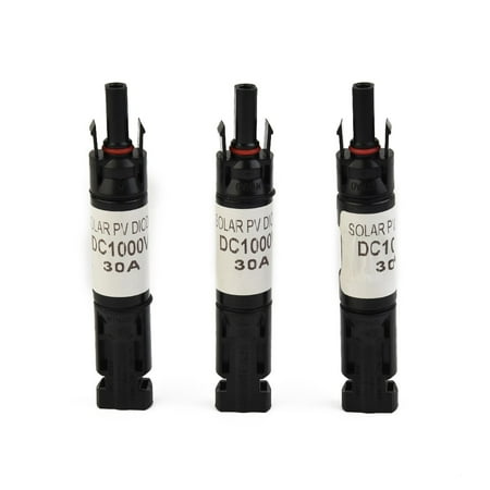 3Pcs Solar Panel Cable Blocking Diode Waterproof Connector Compatible