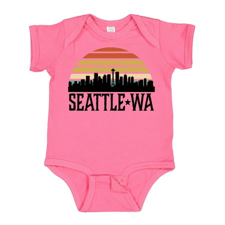Inktastic Seattle Washington Skyline Sunset Gift Baby Boy or Baby Girl Bodysuit