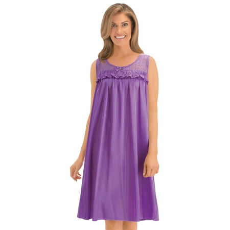 Collections Etc Lace & Ruffle Trim Scoop Neckline Silky Sleeveless Nightgown
Collections Etc Lace & Ruffle Trim Scoop Neckline Silky Sleeveless Nightgown
