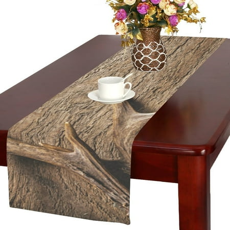 MYPOP Deer Antlers Against Rustic Wooden Background Cotton Linen Table Runner 16x72 inches
MYPOP Deer Antlers Against Rustic Wooden Background Cotton Linen Table Runner 16x72 inches