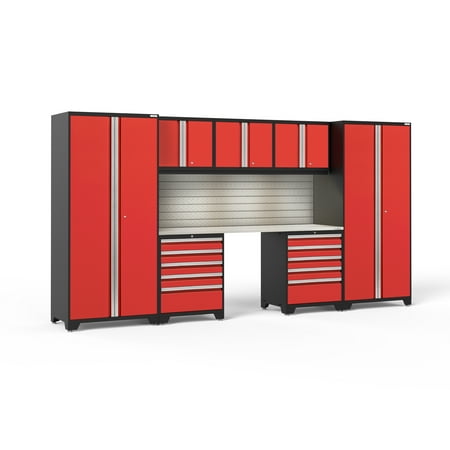NewAge Products Pro Series Red 8 Piece Cabinet Set Heavy Duty 18-Gauge Steel Garage Storage System Slatwall / LED Lights Included
NewAge Products Pro Series Red 8 Piece Cabinet Set Heavy Duty 18-Gauge Steel Garage Storage System Slatwall / LED Lights Included
