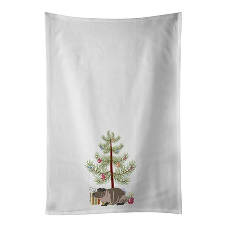 Skinny Guinea Pig Merry Christmas White Kitchen Towel Set of 2 19 in x 28 in
