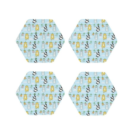 Honeii Cartoon Cat Print Leather Coaster Set of 4 Ideal for Safeguarding Your Furniture from Drinks Spills and Effortless Cleanup-Hexagon
Honeii Cartoon Cat Print Leather Coaster Set of 4 Ideal for Safeguarding Your Furniture from Drinks Spills and Effortless Cleanup-Hexagon