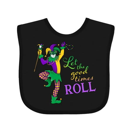 Inktastic Let the Good Times Roll Mardi Gras Jester Gift Baby Boy or Baby Girl Bib