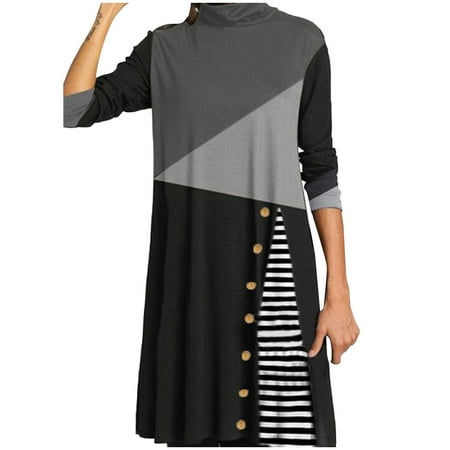 Dadaria Plus Size Dress for Women Striped Color Block Printed Buttoned Long Sleeve Long One piece Black S Female
Dadaria Plus Size Dress for Women Striped Color Block Printed Buttoned Long Sleeve Long One piece Black S Female