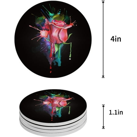 ZHANZZK Red Rose Oil Painting Texture Black Set of 6 Round Coaster for Drinks Absorbent Ceramic Stone Coasters Cup Mat with Cork Base for Home Kitchen Room Coffee Table Bar Decor
ZHANZZK Red Rose Oil Painting Texture Black Set of 6 Round Coaster for Drinks Absorbent Ceramic Stone Coasters Cup Mat with Cork Base for Home Kitchen Room Coffee Table Bar Decor