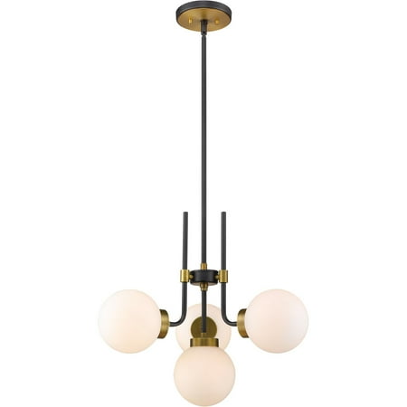 Matte Black and Olde Brass Tone Finish Chandeliers 22 Wide Opal Glass Shade Steel Material Candelabra 4 Light Fixture
Matte Black and Olde Brass Tone Finish Chandeliers 22 Wide Opal Glass Shade Steel Material Candelabra 4 Light Fixture
