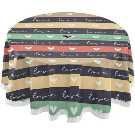 Hyjoy Love Stripe Outdoor Round Tablecloth Waterproof Stain-Resistant Non-Slip Circular Tablecloth 60 Inch with Umbrella Hole and Zipper for Tabletop Backyard Party BBQ Decor
Hyjoy Love Stripe Outdoor Round Tablecloth Waterproof Stain-Resistant Non-Slip Circular Tablecloth 60 Inch with Umbrella Hole and Zipper for Tabletop Backyard Party BBQ Decor