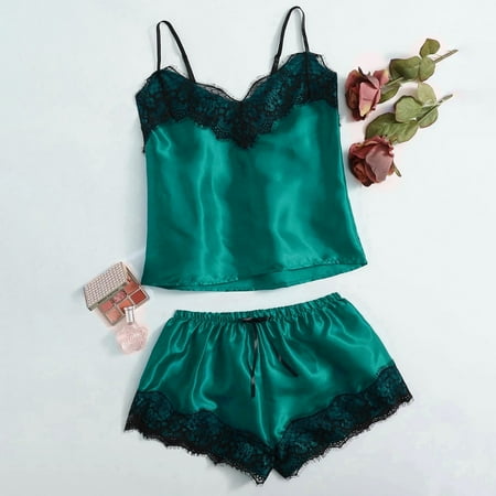 Knosfe 2 Pack Satin Cami And Shorts Solid Color Pajamas Set Nightgown Sexy Sleepwear Pjs for Women
Knosfe 2 Pack Satin Cami And Shorts Solid Color Pajamas Set Nightgown Sexy Sleepwear Pjs for Women