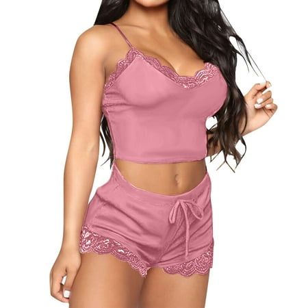 Womens Pajama Sets Casual Solid Color Lace Decoration Comfortable Camisole Shorts Home Loungewear for Women Pink M
Womens Pajama Sets Casual Solid Color Lace Decoration Comfortable Camisole Shorts Home Loungewear for Women Pink M