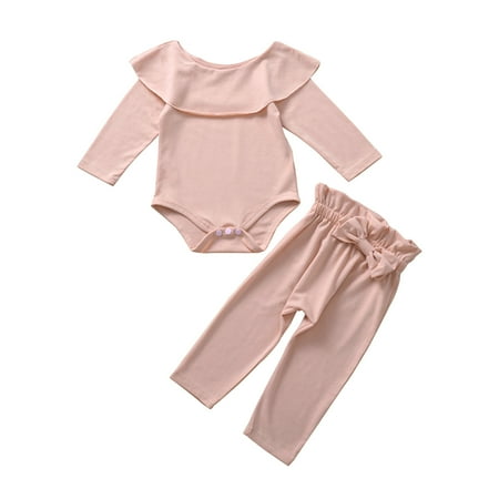 EHTMSAK Newborn Infant Baby Toddler Girl Clothing Set Ruffle Bodysuit and Bow Pants Set Outfits Long Sleeve off Shoulder Pink 0-2Y XL
EHTMSAK Newborn Infant Baby Toddler Girl Clothing Set Ruffle Bodysuit and Bow Pants Set Outfits Long Sleeve off Shoulder Pink 0-2Y XL