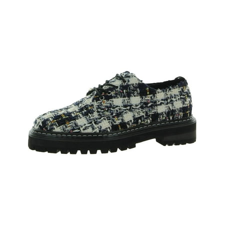 Steve Madden Mens Sebastian Plaid Fabric Lace Up Oxfords