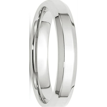 USA - 10k White Gold 4mm Bevel Edge Comfort Fit Band Size 12