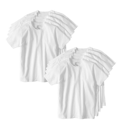 Wonder Nation Boys Undershirts, 10 Pack Crew Neck Undershirts (Little Boys & Big Boys)