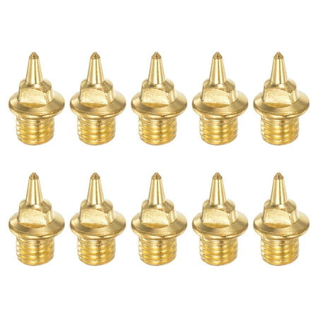 Track Spikes 6.8mm Steel Small Pointed Nails for Track Shoes Golden 10 Pieces