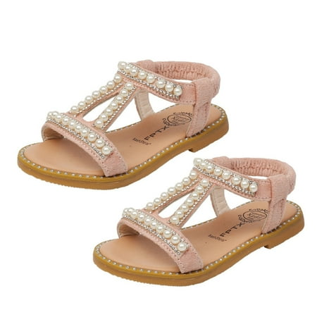 Girls Summer Shoes Style PU Leather Sandal Pearl Baby Shoes Breathable Flat Sandals Shoes for Kids Children - 28 Yard (Pink)
Girls Summer Shoes Style PU Leather Sandal Pearl Baby Shoes Breathable Flat Sandals Shoes for Kids Children - 28 Yard (Pink)