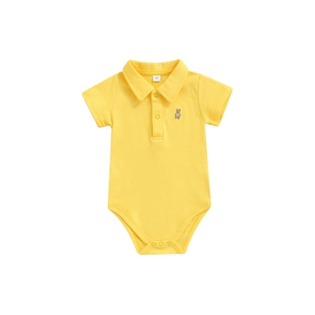 ZIYIXIN Unisex Newborn Baby Boy Girl Polo Bodysuit Buttons Lapel Short Sleeve Embroidery Bear Romper Jumpsuit Clothes Yellow 3-6 Months
ZIYIXIN Unisex Newborn Baby Boy Girl Polo Bodysuit Buttons Lapel Short Sleeve Embroidery Bear Romper Jumpsuit Clothes Yellow 3-6 Months