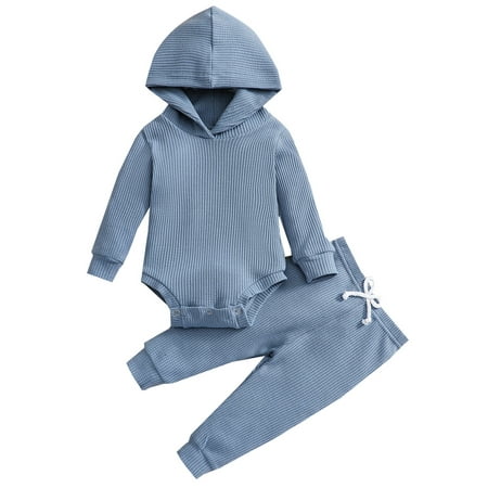 Sunisery Newborn Baby Boys Girls Jumpsuit Outfit Hooded Romper Tops Trousers Pants Clothes Sets Blue 0-3 Months
Sunisery Newborn Baby Boys Girls Jumpsuit Outfit Hooded Romper Tops Trousers Pants Clothes Sets Blue 0-3 Months