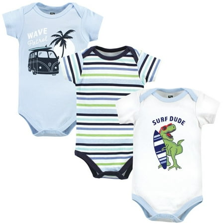 Hudson Baby Infant Boys Cotton Bodysuits Surf Dude 3-6 Months