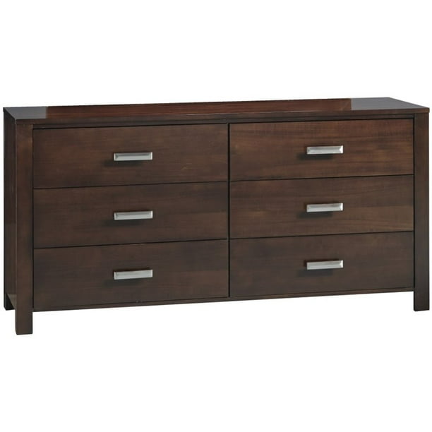 Modus Furniture Riva Six Drawer Dresser, Chocolate Brown