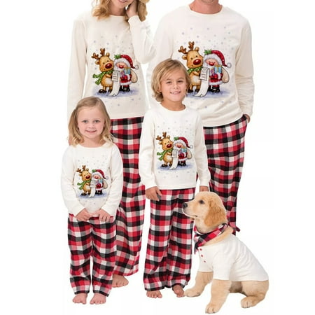 Xingqing Family Matching Christmas Pajamas Set Cartoon Print Long Sleeve Tops Plaid Long Pants Sleepwear Pjs for XMAS
Xingqing Family Matching Christmas Pajamas Set Cartoon Print Long Sleeve Tops Plaid Long Pants Sleepwear Pjs for XMAS