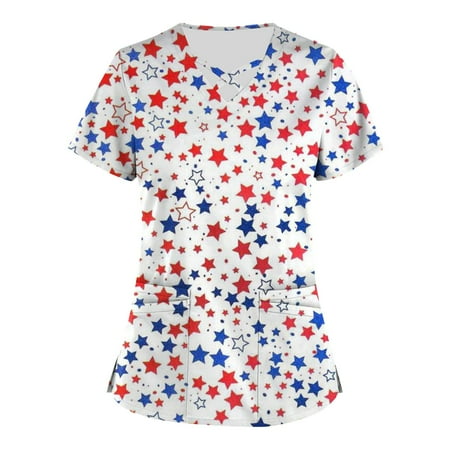 Fashion Gift! MIARHB Plus Size independence Day Printed Scrub Working Uniform Tops for Women Cross V-Neck Short Sleeve Fun T-Shirts Workwear Tee with Pockets dresses for women 2023 White M
Fashion Gift! MIARHB Plus Size independence Day Printed Scrub Working Uniform Tops for Women Cross V-Neck Short Sleeve Fun T-Shirts Workwear Tee with Pockets dresses for women 2023 White M