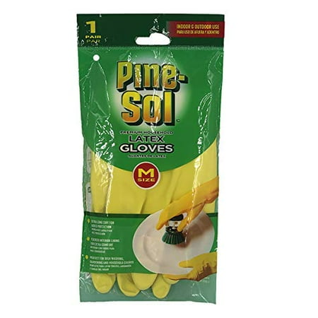 Pine-Sol Premium Latex Gloves Medium 1 Pair 3 Pack