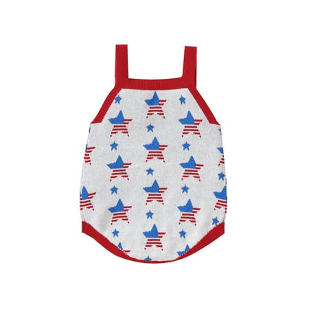 Baby Girls Summer Knit Sling Rompers Red Sleeveless Stars Print Casual Playsuits(0-24Months)
Baby Girls Summer Knit Sling Rompers Red Sleeveless Stars Print Casual Playsuits(0-24Months)