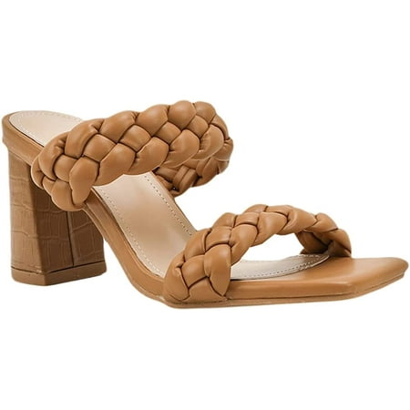 CoCopeaunts Heeled Sandals for Women Summer Beach Dressy Braided Sandals Leather Two Strap Open Toe Slip on Summer Shoes
CoCopeaunts Heeled Sandals for Women Summer Beach Dressy Braided Sandals Leather Two Strap Open Toe Slip on Summer Shoes