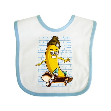 Inktastic Skateboarding Banana Funny Skater Gift Baby Boy or Baby Girl Bib