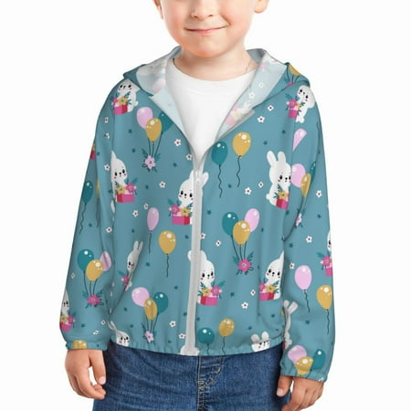Rash Guard for Boys Girls - Cartoon Cute Rabbit Balloon Flower Lightweight Long Sleeve Sun Protection Jacket Hooded Cooling Swim Shirt with Zipper for Toddler Kids Children
Rash Guard for Boys Girls - Cartoon Cute Rabbit Balloon Flower Lightweight Long Sleeve Sun Protection Jacket Hooded Cooling Swim Shirt with Zipper for Toddler Kids Children